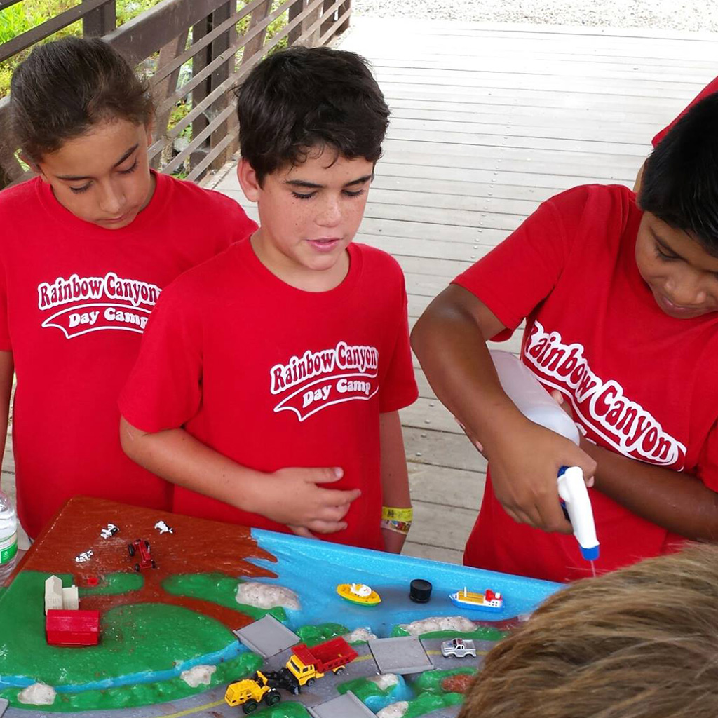 Rainbow Canyon DayCare Students play with painting and art in Chino, Ca. Inland Empire.